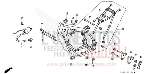 FRAME BODY (CR500RL/RM) CR500RM de 1991